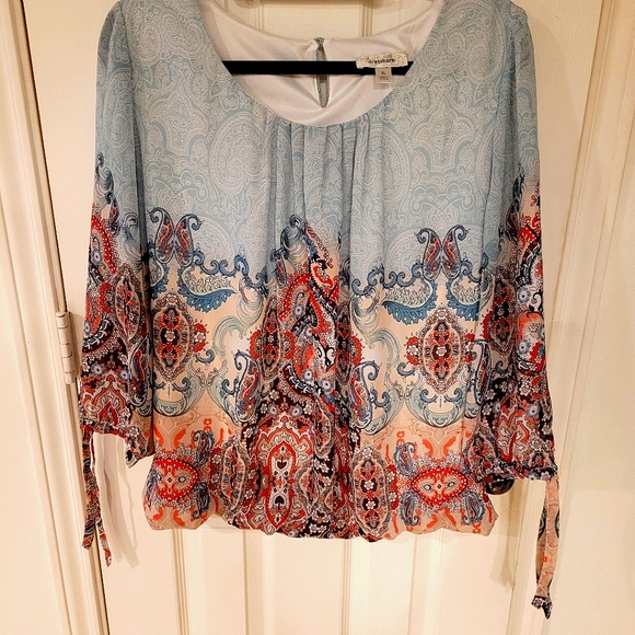 Dress Barn Tops - DRESS BARN WOMENS BOHO PRINT TOP S XL